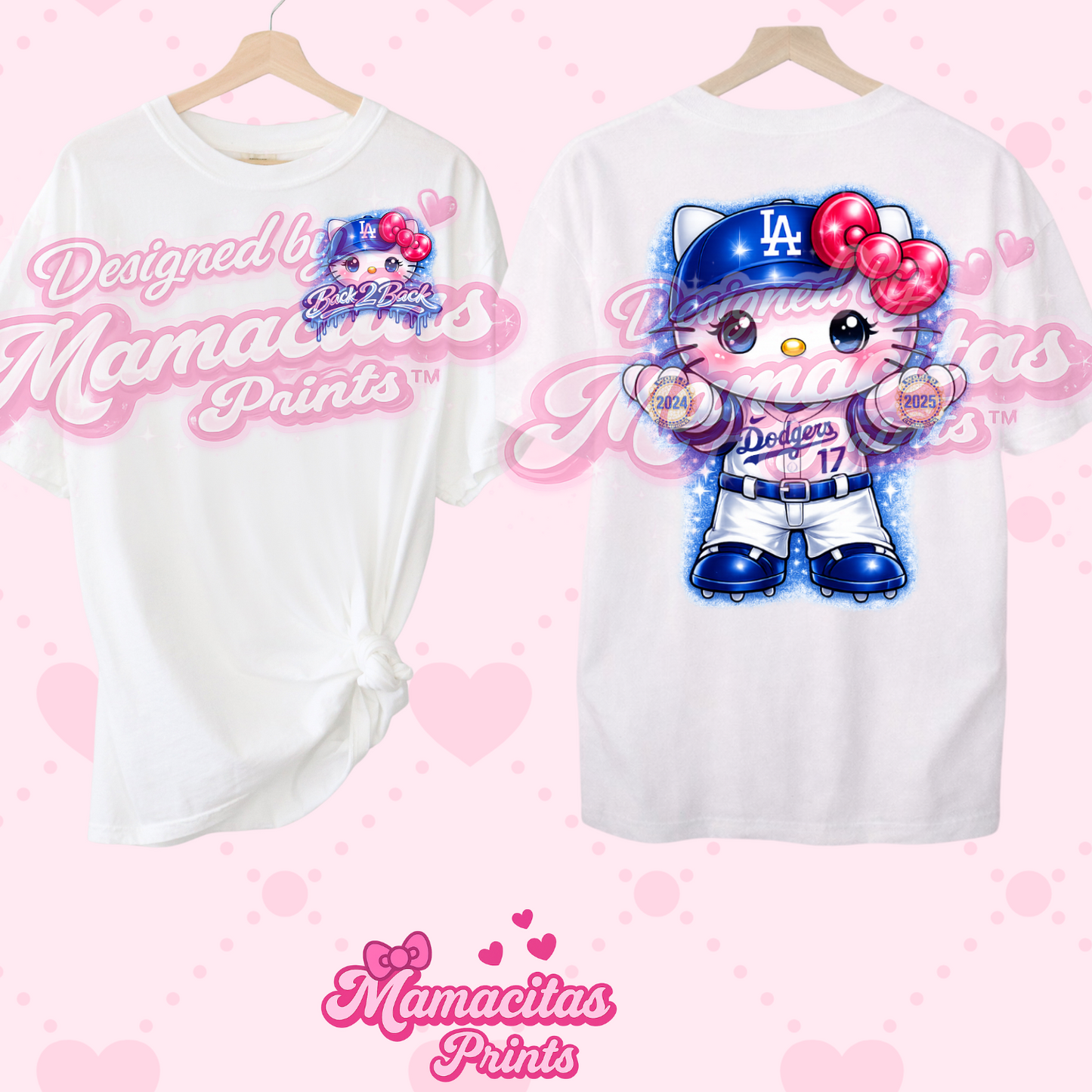 Pretty in blue kitty  tee