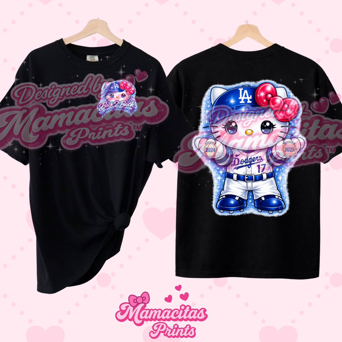 Pretty in blue kitty  tee