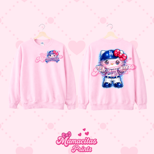 Pretty in blue kitty crewneck