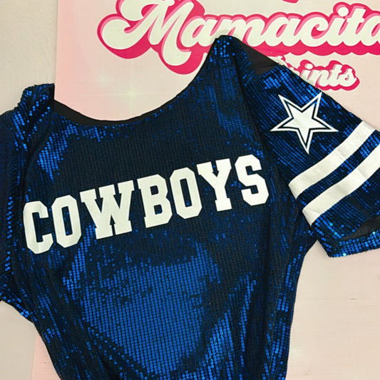 Football Blue star sequin dress