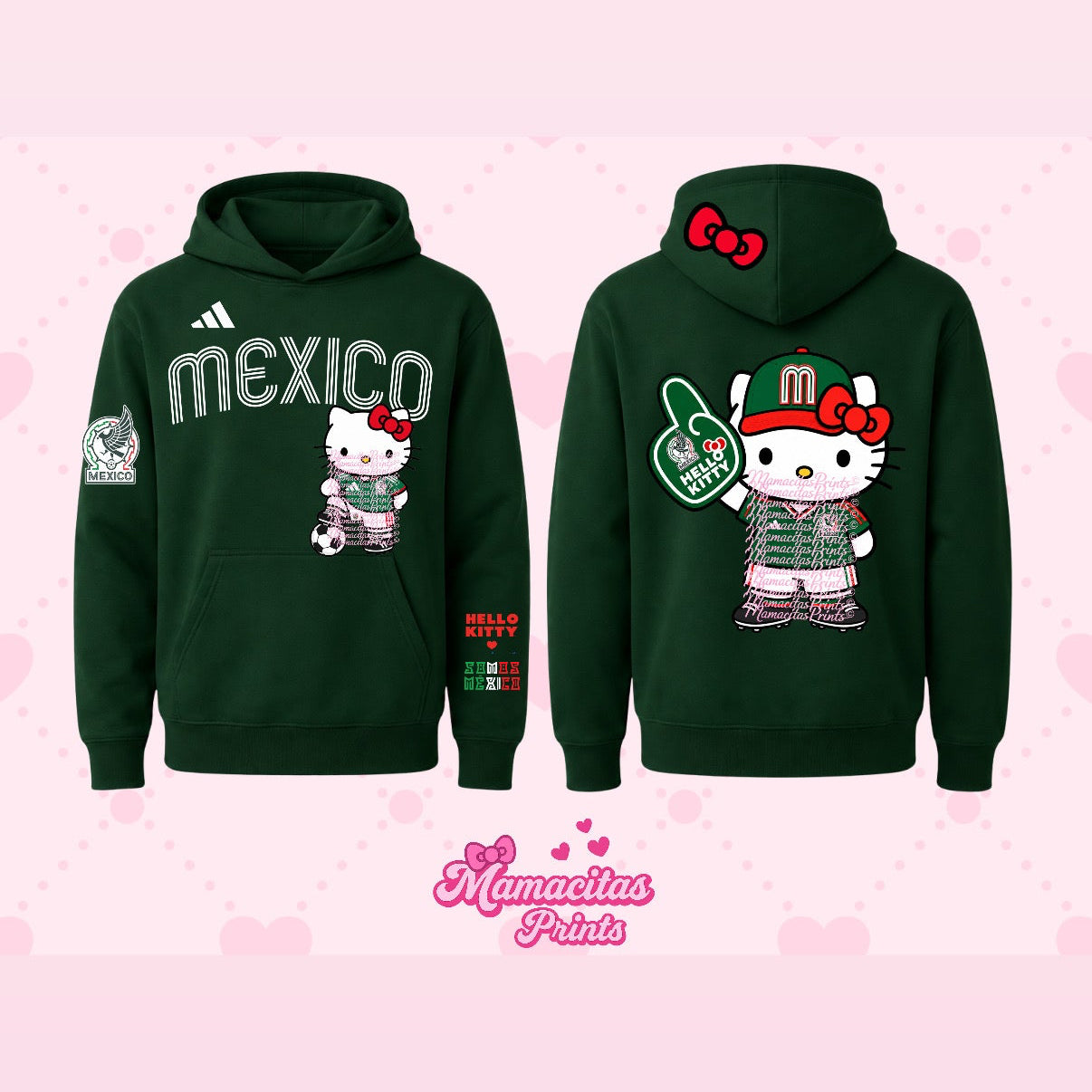Mexico Game day kitty hoodie