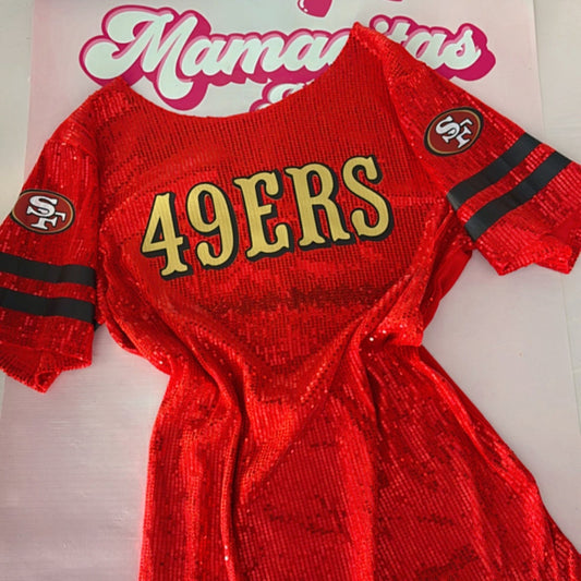 Football Red sequin dress