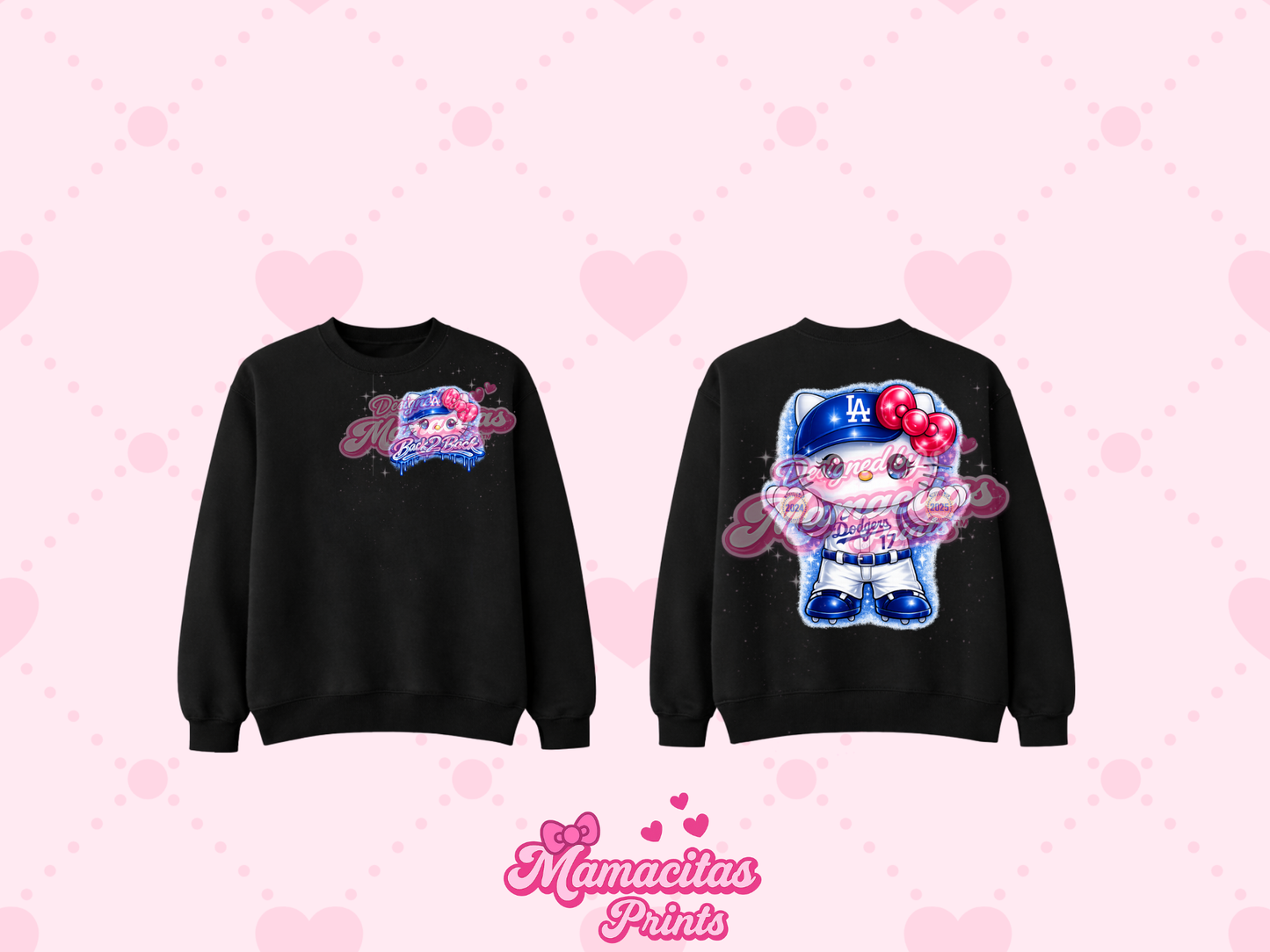 Pretty in blue kitty crewneck