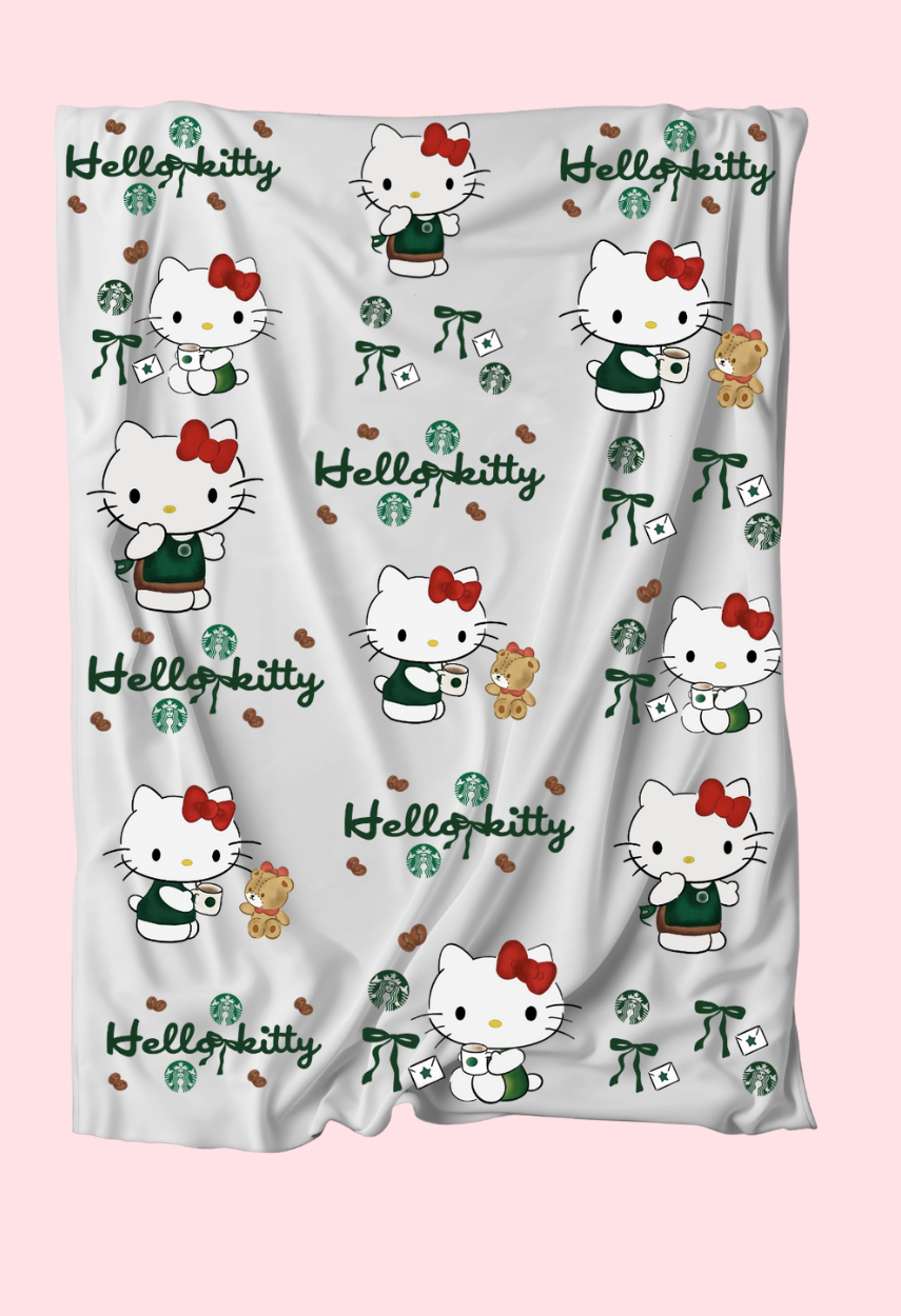 HK Coffee time plush blanket